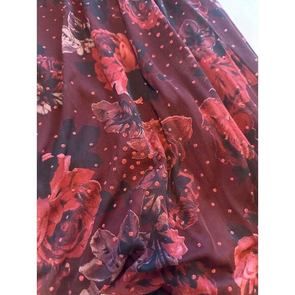 VTG AGB Women's Size 12 Red Black Asymmetric Strappy Dress Whimsigoth Vamp - Picture 3 of 7